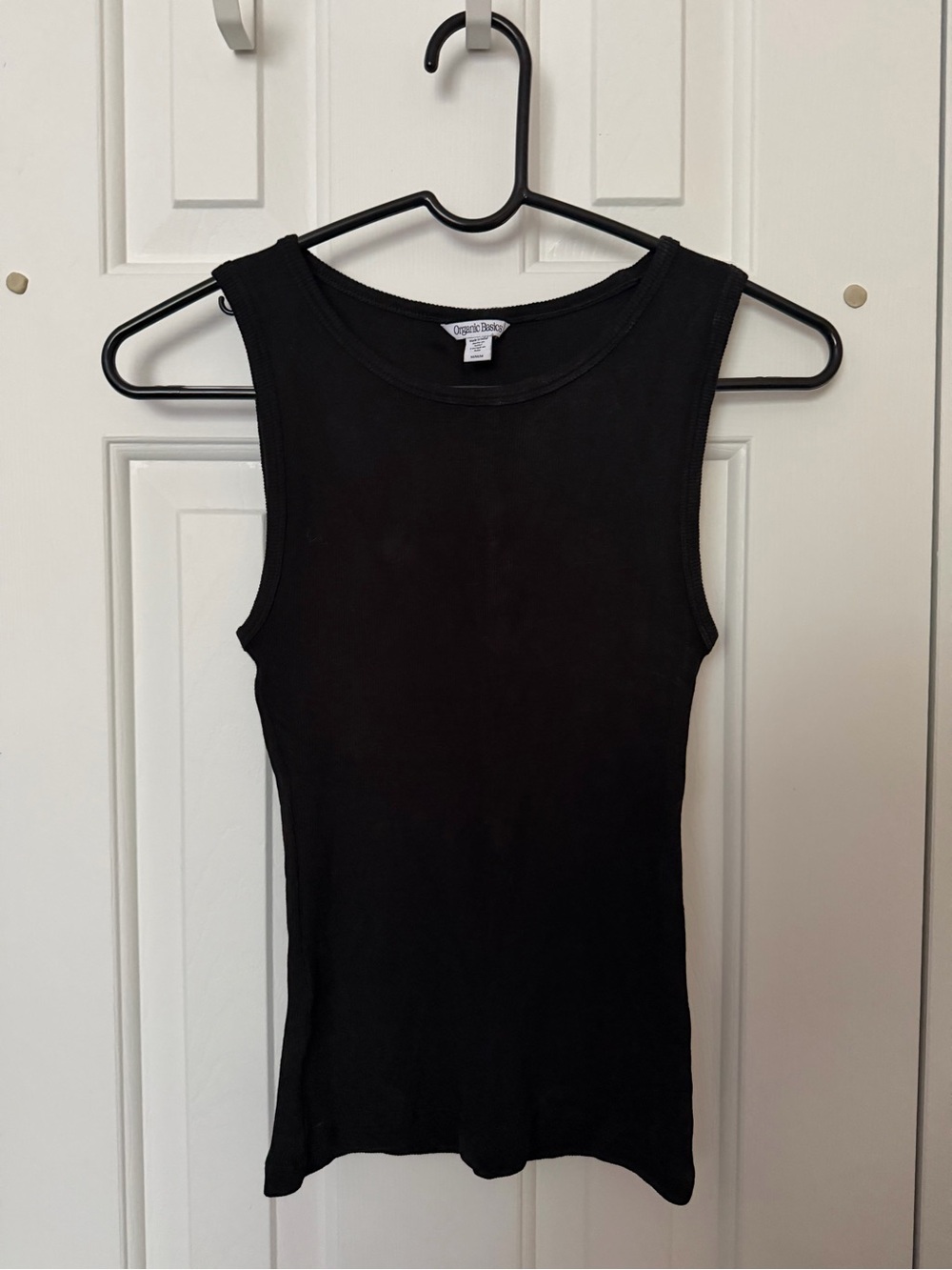 Organic Basics Black Ribbed Sleeveless Tank